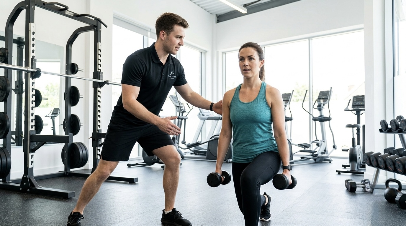 Peak Form personal trainer with client